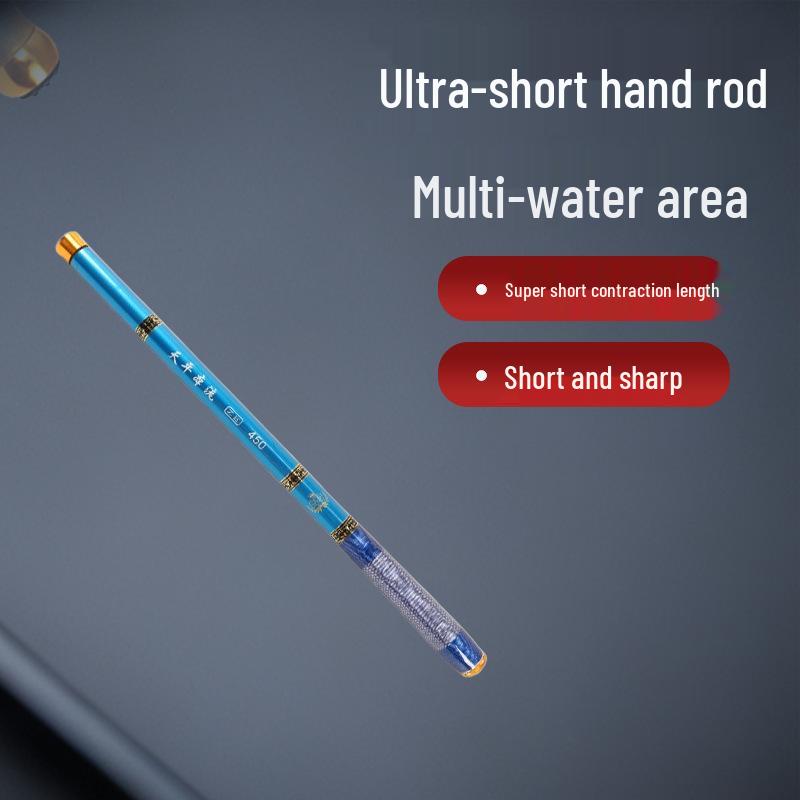 Vara de Pesca Carbon Stream de Bolso - Vara de Mão Curta de Seção Curta 28 & 19 Tones Dura