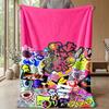 Splatoon Cozy Flannel Blanket, Comfortable Warm Throw Blanket for Bedroom Sofa Home Use