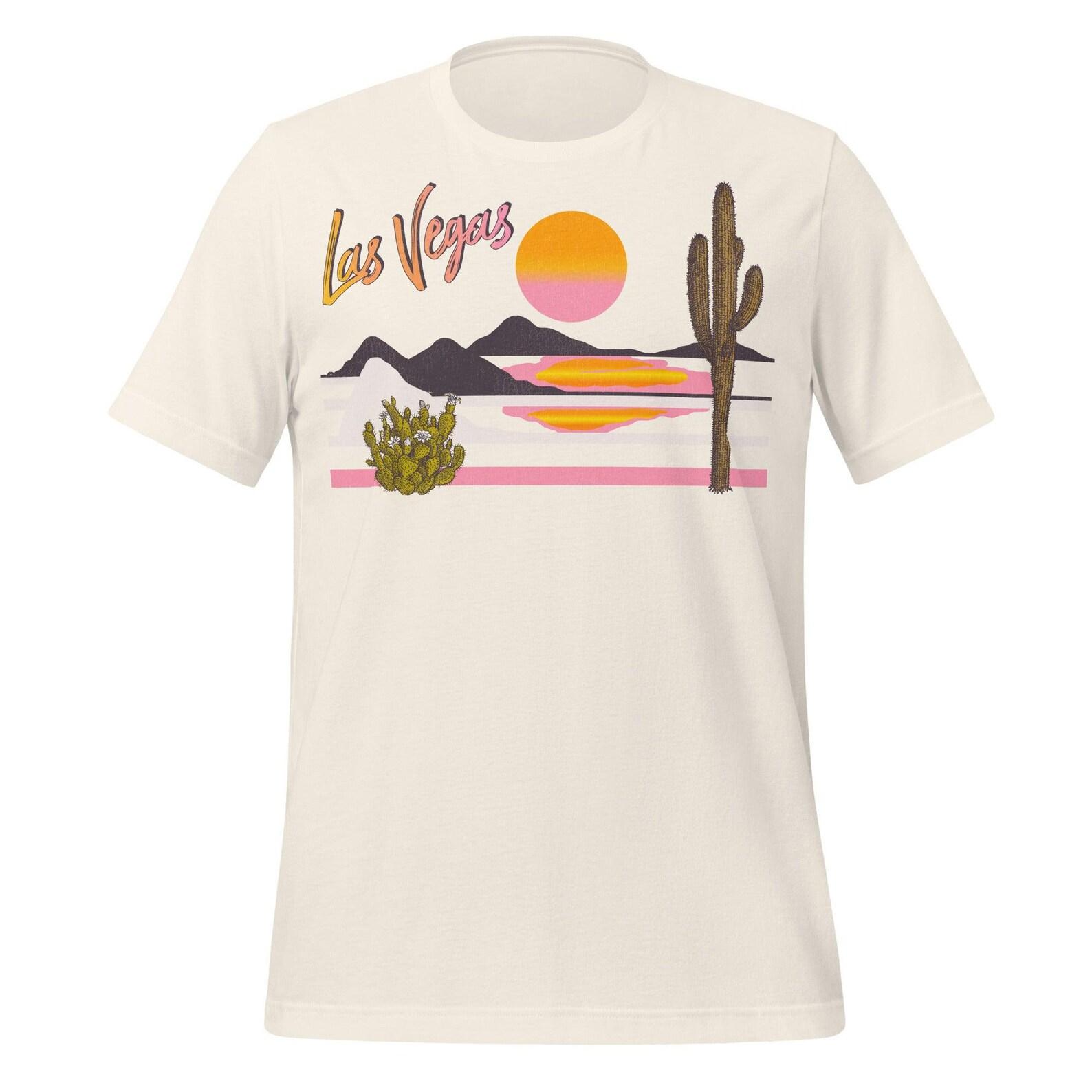 Las Vegas T-Shirt: Retro Desert Scene - 100% Cotton L