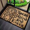 Vintage Style Floor Mat Speak Friend and Enter Slogan Anti Slip Capet Living Room Bedroomoffice Area Carpet Home Decoration Rug