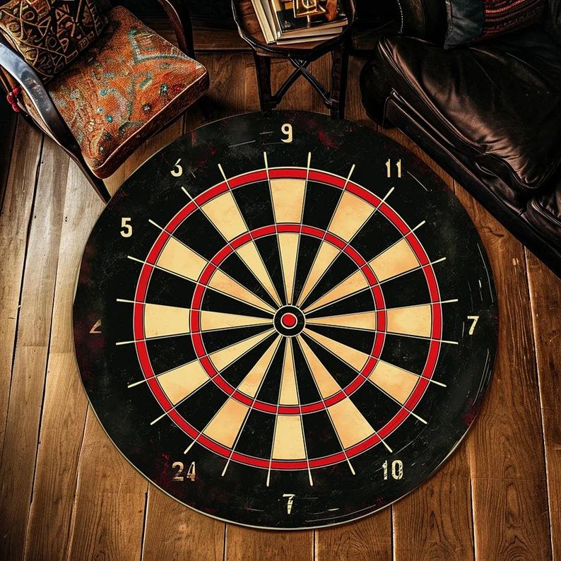 Dart Round Carpet Classic Compass Dart Carpet Dart Decoration Carpet Living Room Bedroom Game Room Decoration Carpet