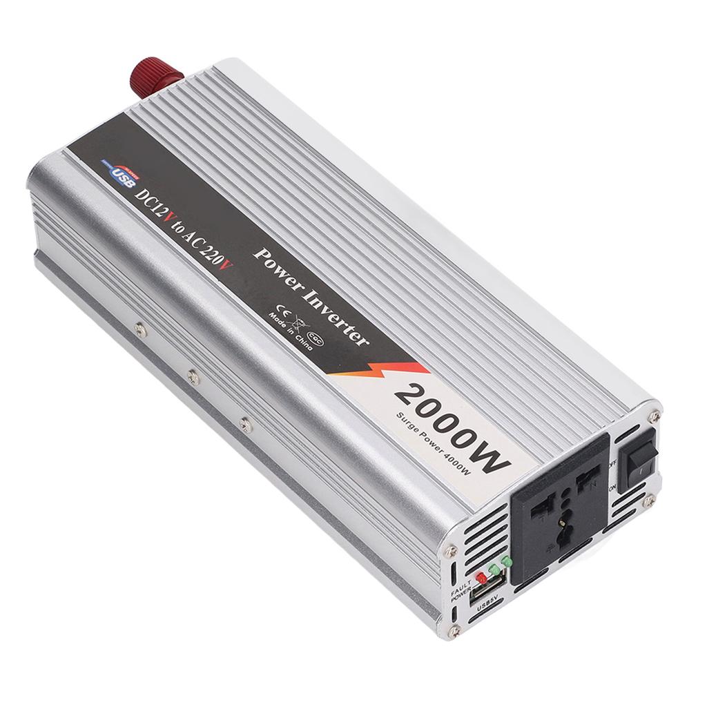 Car Power Inverter 2000W DC 12V To AC 220?230V with 5V USB Output Sine Wave Converter