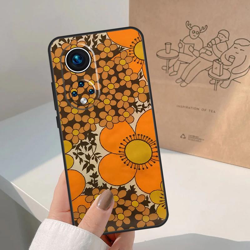 70s hippie Psychedelic floral flowers Case For Honor Magic 5 6 7 Lite 8 Pro Honor 400 200 Pro X9c X9b X9a X8b 50 70 90 Cover