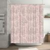 Toile De Jouy Shower Curtain Pink Classic French Country Style Bath Decor Home Decoration Waterproof Fabric Bathroom Decorations