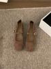 Suede Lazy One-word Strap Single Shoes Female 2025 Spring Grandma Shoes Female Flat-bottomed Pregnant Woman Fairy Wind Shallow Mouth Mary Jane Shoes