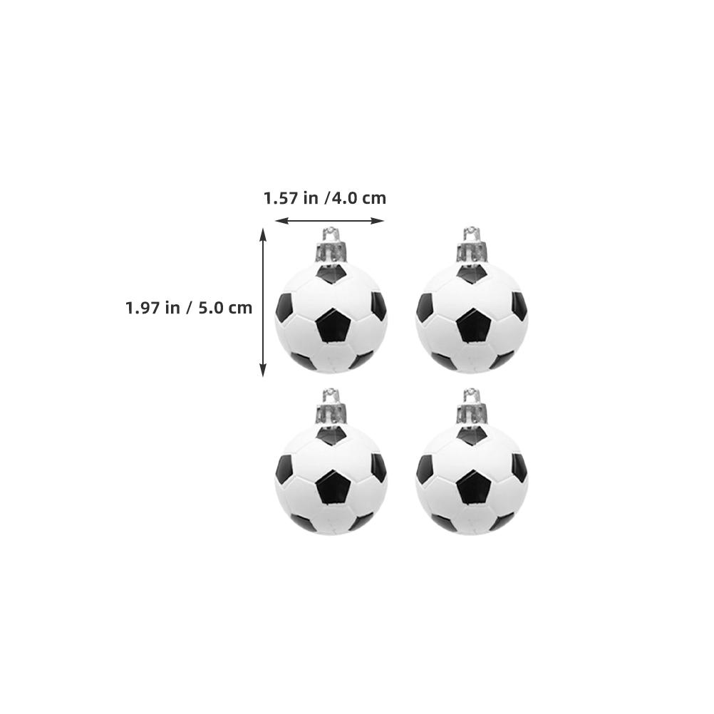 24pcs Christmas Soccer Ornaments: Mini Football Pendants Soccer Hanging Decorations For Christmas Tree - Xmas Festival Football Other белый