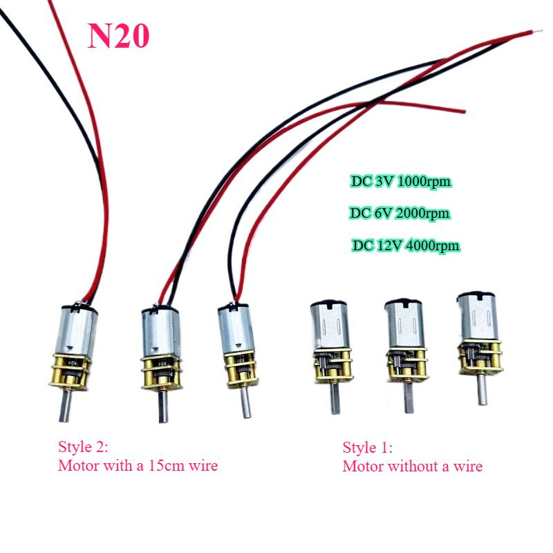 GA12 N20 DC 3V 1000 U/min 6V 2000 U/min 12V 4000 U/min Mini Mikro Metallgetriebemotor Hohes Drehmoment Motor mit einem 15cm Draht