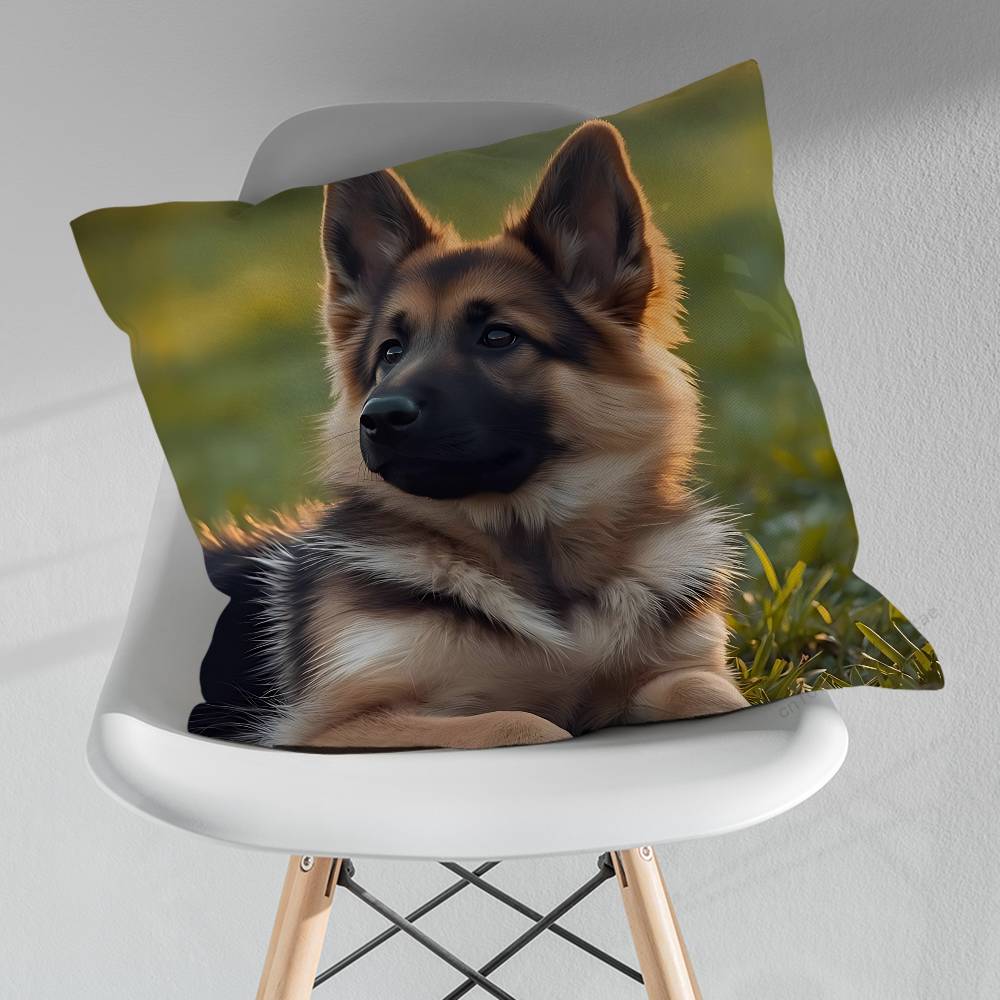 German Shepherd Dogs Various Sizes Square Pillow Case For Car Home Bedchamber Decor Birthday Gift