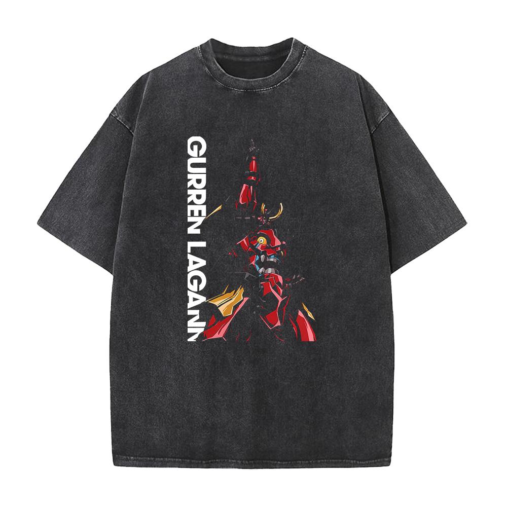 Tengen Toppa Gurren-Lagann Manga Tričko Kamina Potisk Tričko Pánské Unisex Oblečení Vintage Prané Tričko Oversized Tričko Top