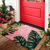 Tropical Leaf Door Mat Indoor Outdoor Welcome Rug Exotic Jungle Style House Decor Mat for Front Door Entrance Runner