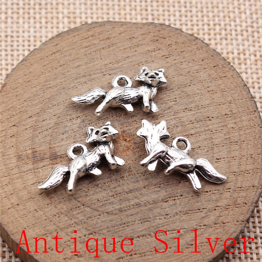 Tiger Lion Wolf Fox Charms Pendant For Bracelet Necklace Jewelry Making Craft Findings