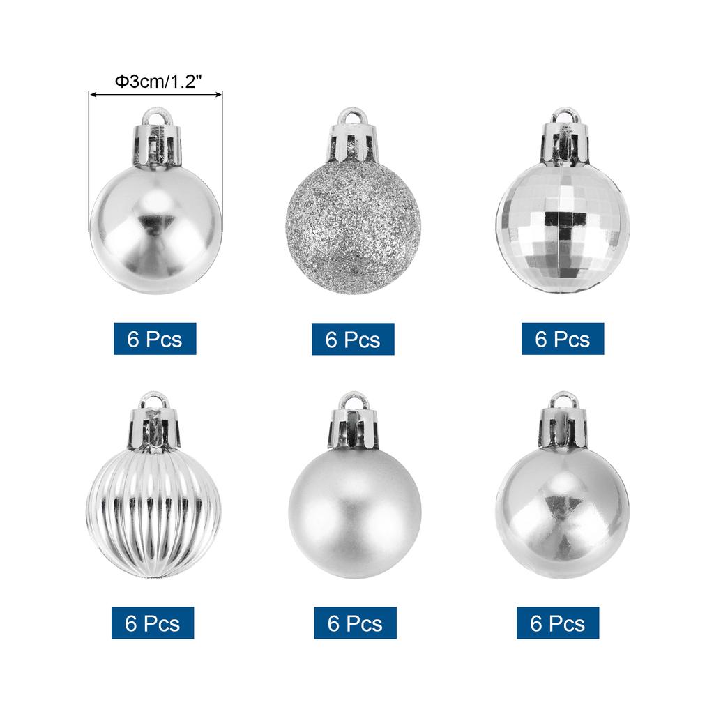 36 Stück Weihnachtskugel-Ornamente Weihnachtsbaumschmuck Kugeln 1,2"/30MM für Partydekoration Hochzeit Feiertag Weihnachtsdeko