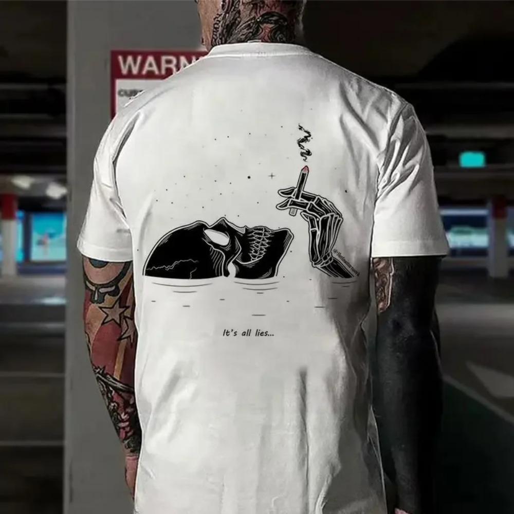 Hot Selling Men's Summer Breathable Sweat-Absorbing New T-shirt Weird Pattern Printing Quick Drying Sports Letter Casual Short