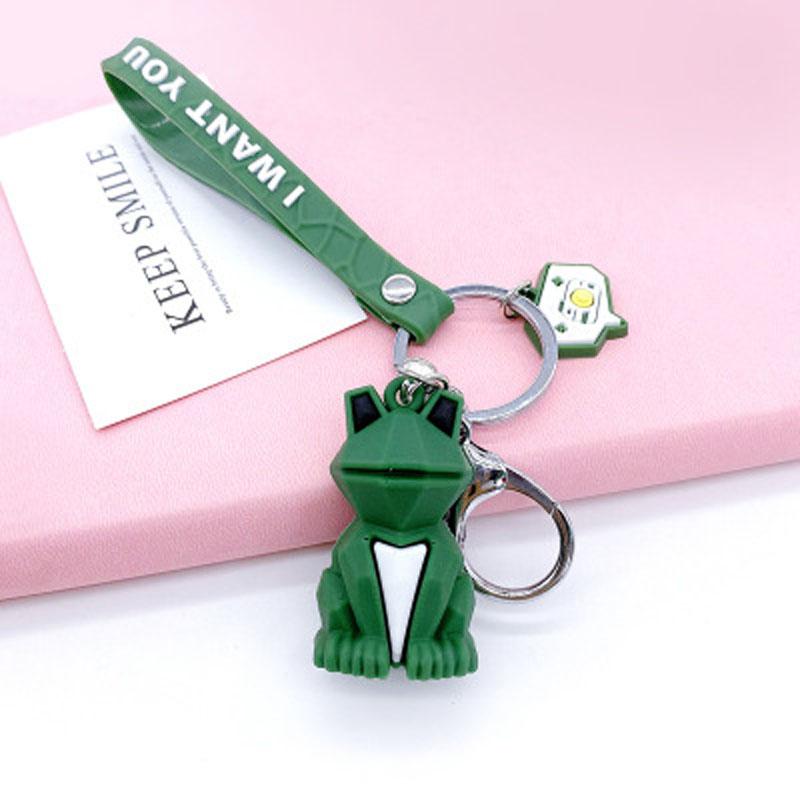 1 Pcs Creative Cartoon Geometric Faceted Dinosaur Panda Doll Keychain Couple Car Key Ring Backpack Hanging Gift