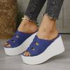 New Women's Slippers Summer Peep Toe Casual Sandals for Women High Heel Wedge Slipper Non Slip Platform Slippers Sandalias Mujer