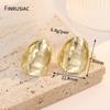 Fashion 14K Gold Plated Metal Irregular Stud Earrings for Women Exaggerated Large Geometric Statement Earrings Party Jewelry