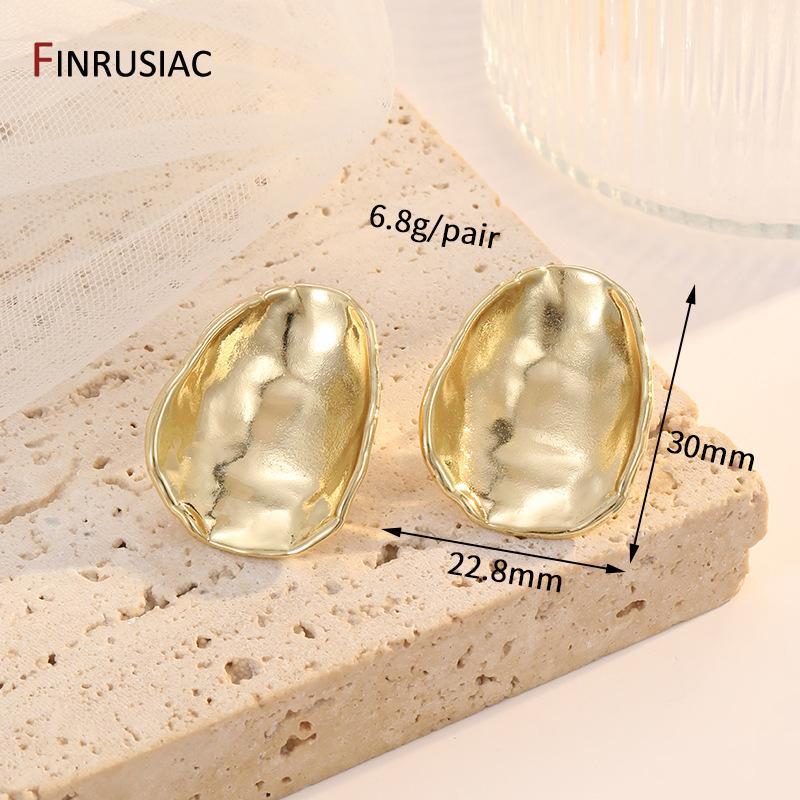 

Fashion 14K Gold Plated Metal Irregular Stud Earrings for Women Exaggerated Large Geometric Statement Earrings Party Jewelry