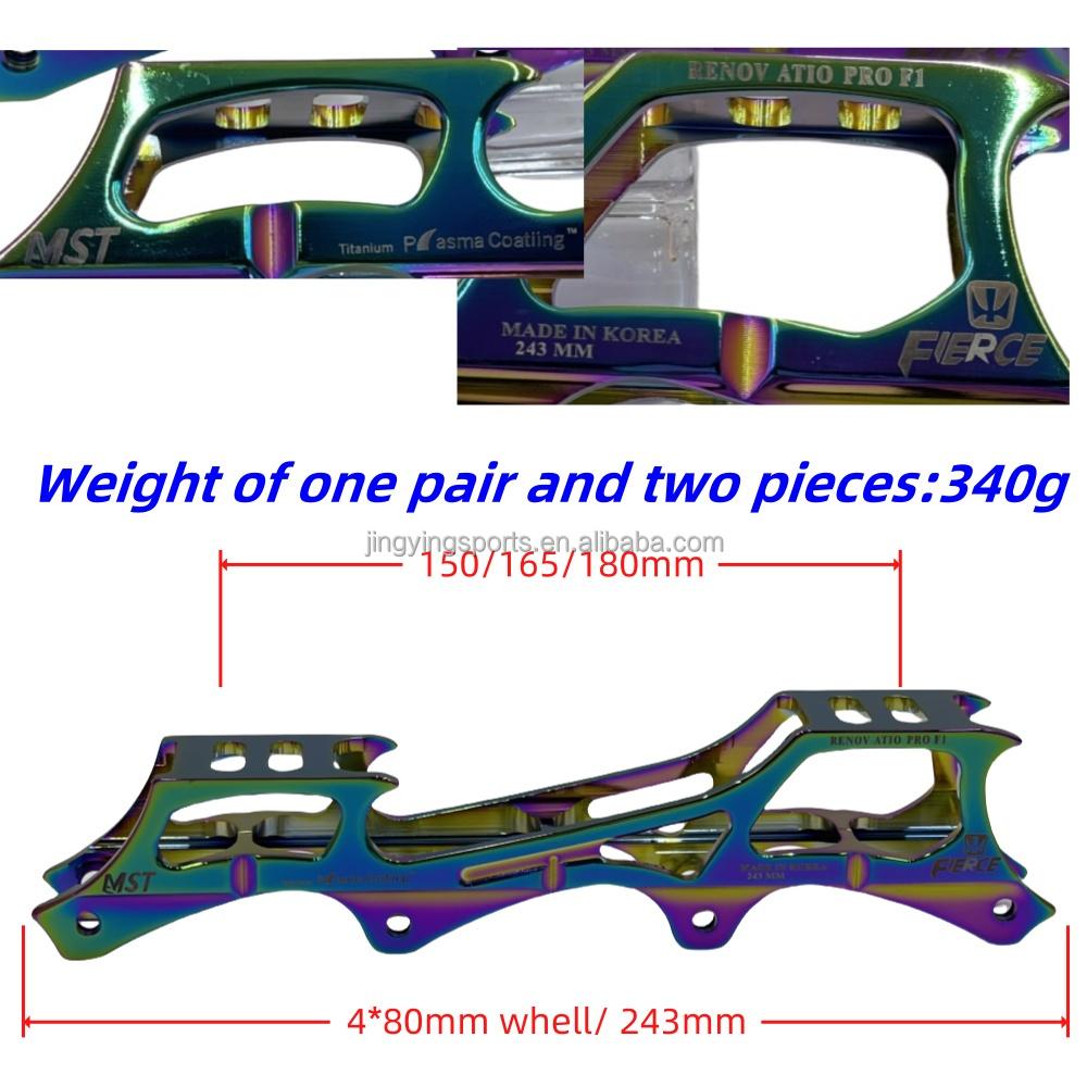 Cnc Inline Roller Speed Skate Shoes Frame Aluminum 4 Wheels Inline Speed Skating Frame with Mounting Distance 150mm 165mm 195mm