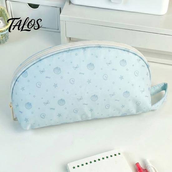 Stationery Organizer for Desk Shell Shape Pencil Pouch, Large Capacity Durable Polyester Fiber Storage Back to School Supplies Case, Smooth Zipper Bag