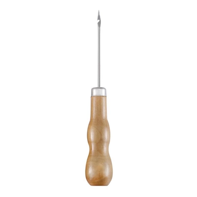 

Wooden Handle Shoes Repairing Awl Leather Shoe Sewing Cobbler Tool DIY Craft Repair Hand Stitcher Straight Curved Hook