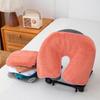 U-Shaped Facial Pillow with Coral Fleece Cover - Washable Headrest for SPA Salon & Home Facial Care