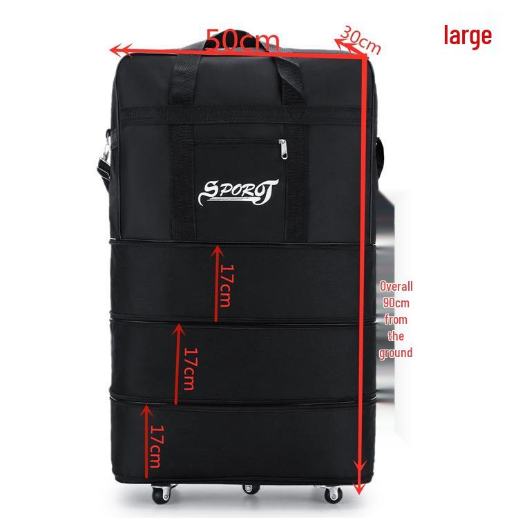 Oxford Aviation Travel Suitcase with Wheels - Large Capacity National Style Duffle Bag.