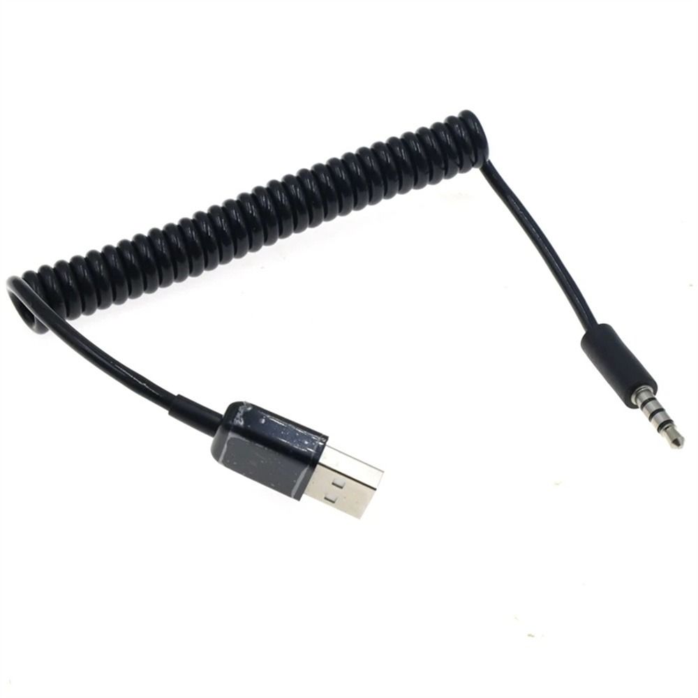 

Stretchable USB 2.0 Male 3.5mm Male Charging Cable Download Cable 3.5mm to USB Cable Adapter Cable чорний