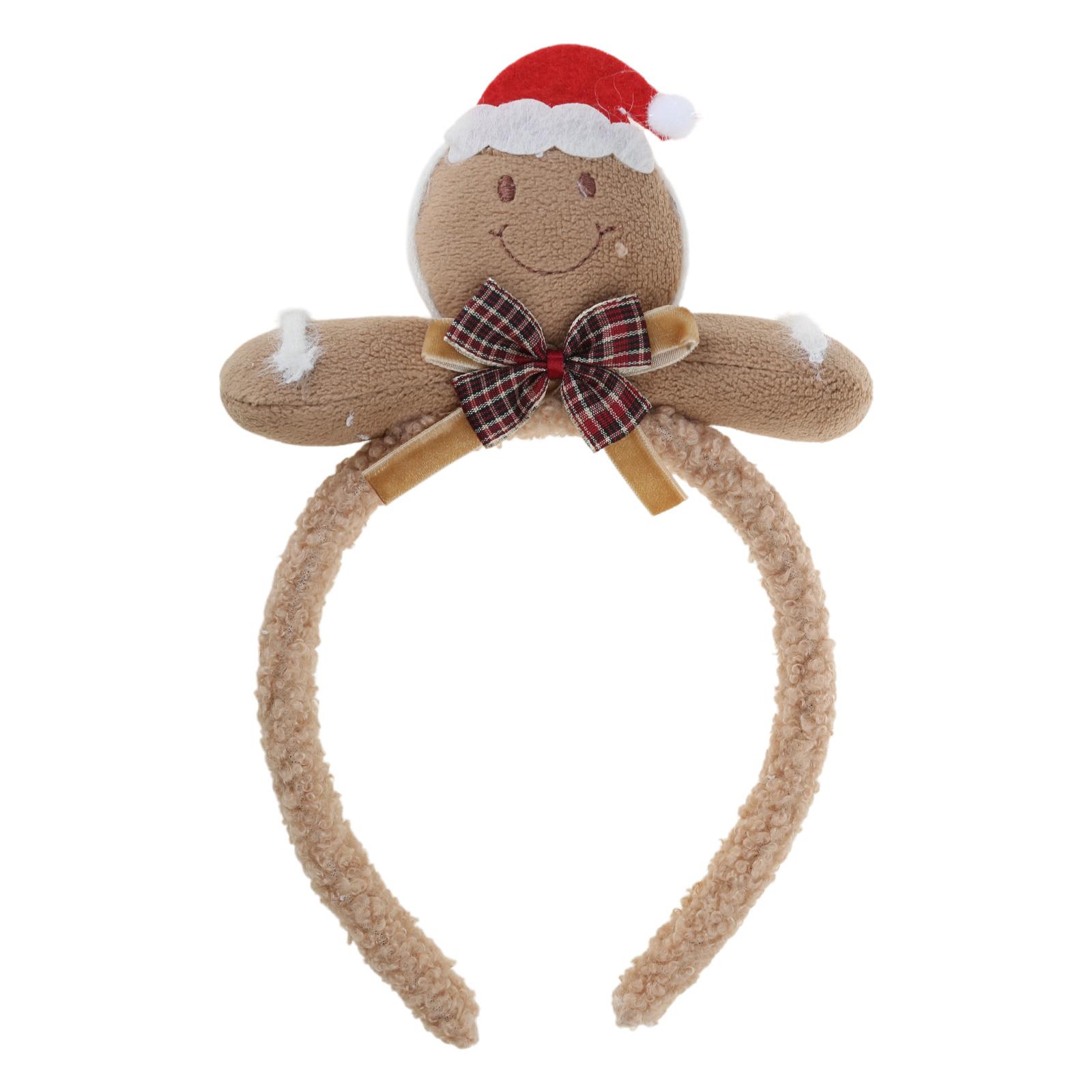 

Пряничные плюшевые повязки на голову Милый рождественский обруч для волос Праздничное украшение для волос для различных причесок хаки