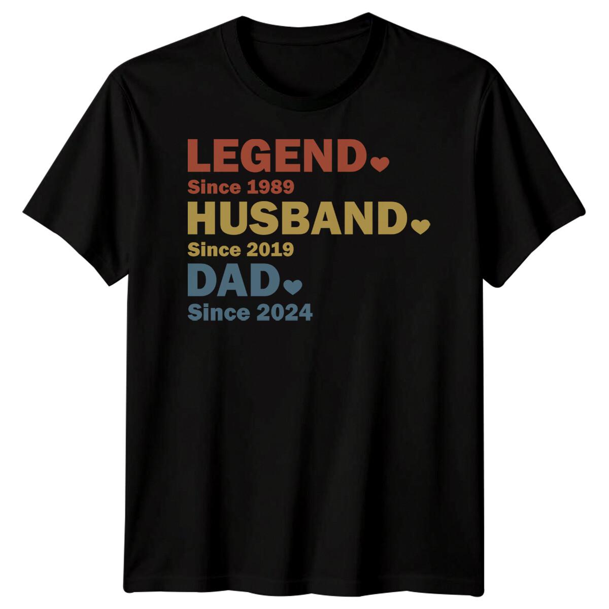 Персонализированная мужская футболка Legend Husband Dad Funny на День отца, футболка, Лучший папа#FD M