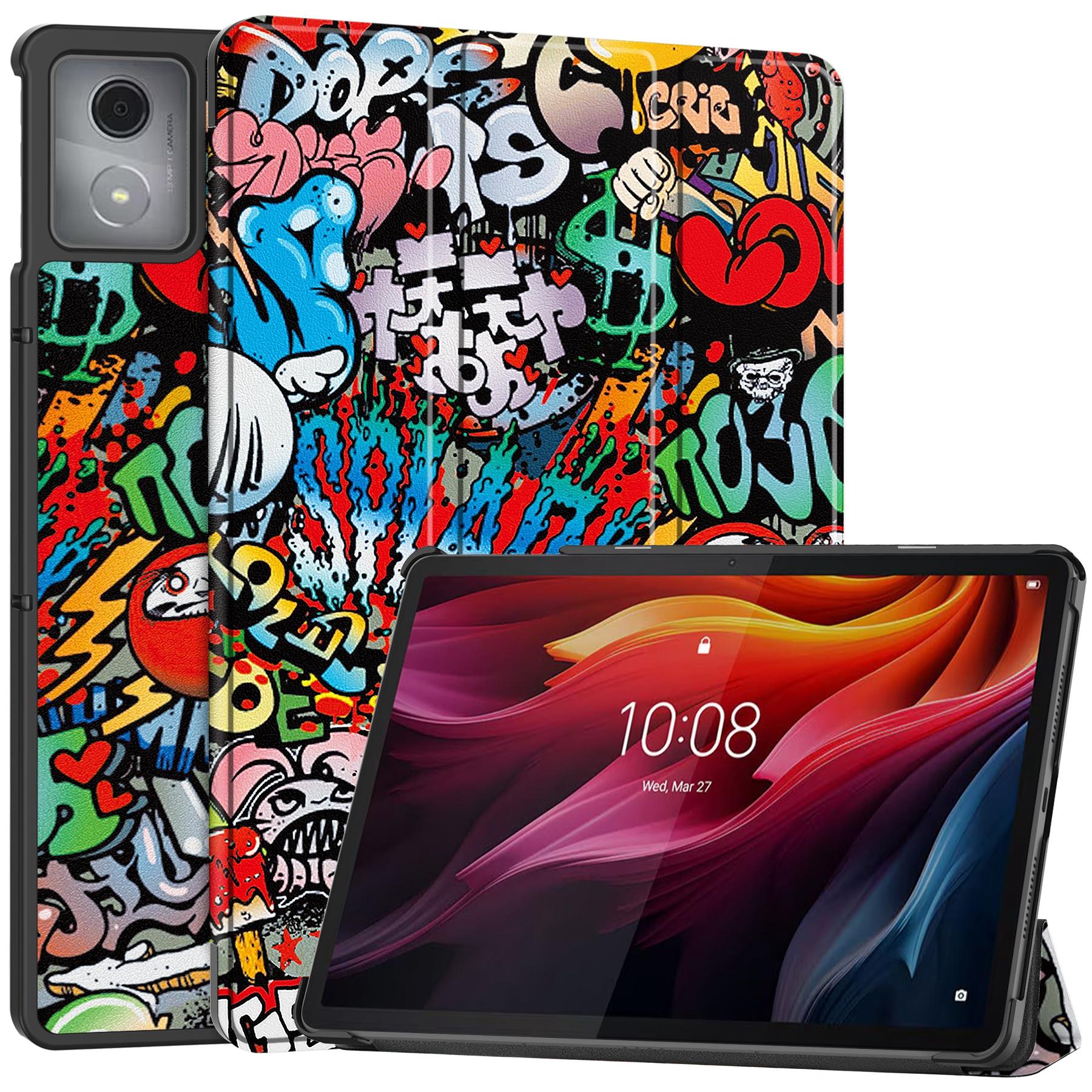 

Для Lenovo Tab K11 Plus Чехол с принтом, кожаная обложка для планшета с подставкой Graffiti
