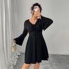 This Is A Sexy V-neck Lace-up Dress That Makes Women Look Slimmer and Covers Their Bellies