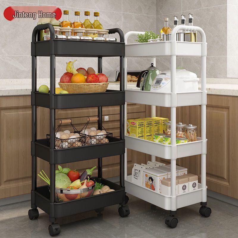 Multifunctional Movable Storage Rack Cart for Kitchen, Bathroom, and Snacks