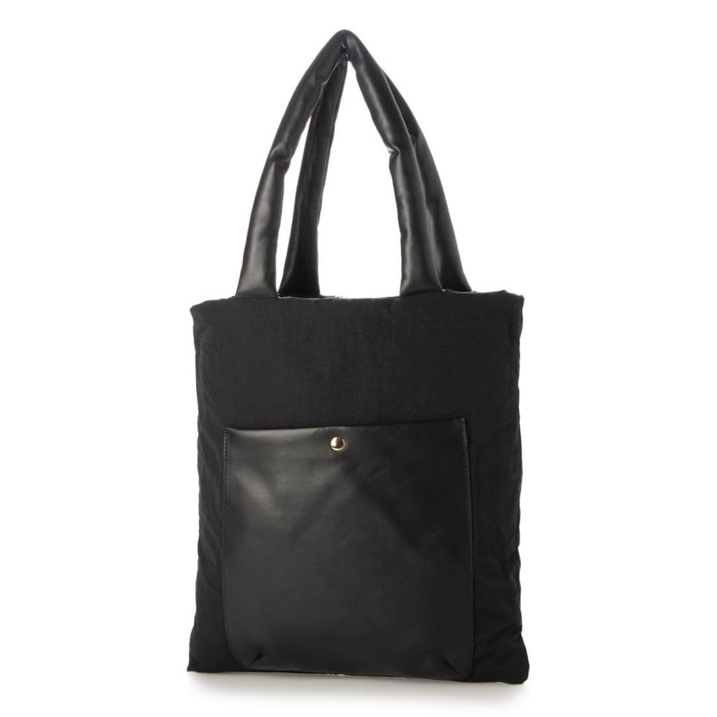 Faux Leather X Nylon Reversible Tote Bag