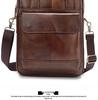 A4 Vertical Document Retro Men's Cowhide Crossbody Briefcase Shoulder Bag