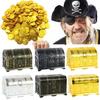 Gold Pirate Treasure Chests Candy Box Kids Children Gift Vintage Halloween Party Decor Jewelry Storage Organizer Box Case Holder