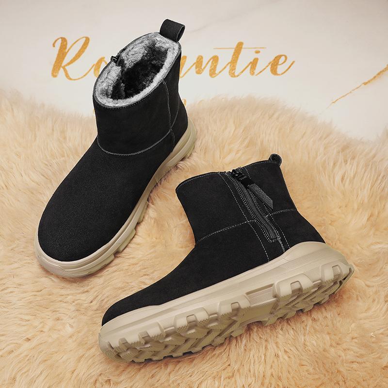 Fashion New Winter Men's Snow Boots Thicken Keep Warm Plush Waterproof Non-Slip Zipper Casual Men Ankle Boots Size 38-44