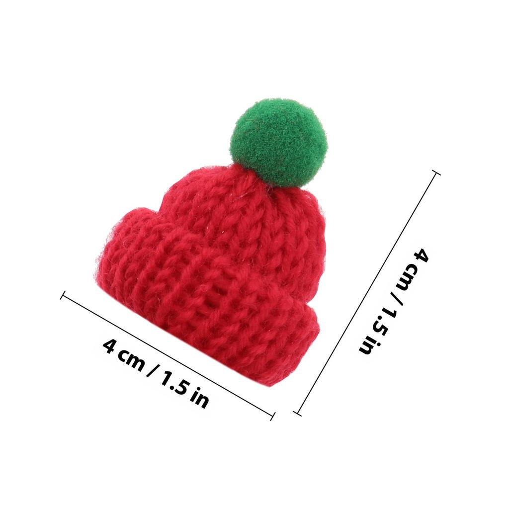 20Pcs Xmas Mini Knit Woolen Hat Scarf Christmas Supplies DIY Mini Hats Decorations for Clothes Bags Holiday Gifts