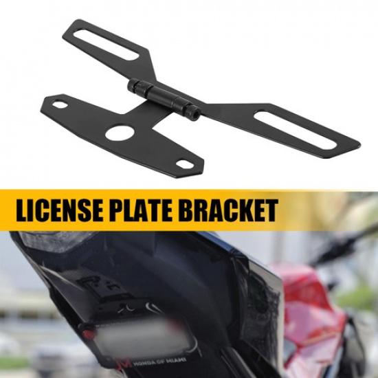 Black Flat Aluminum Plate License Frame Rear Bracket For Universal Motorcycle