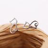 1 Pair Silver Plated Elegant Earrings Lovely Hollow Out Cats Cartoon Earrings