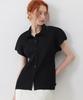 PLEATSMOOD Tint Collar Pleated Shirt