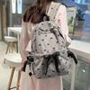 Women's Large Capacity Corduroy Backpack - Stylish, Lightweight, Casual School Bag with Bow for Junior High Students