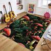 Schwarzwalder Pilzblumen Muster Teppichmatte Teppich Natur Blattdruck Vintage Kunst Bodenmatte Rutschfest Wohnzimmer Schlafzimmer Dekor