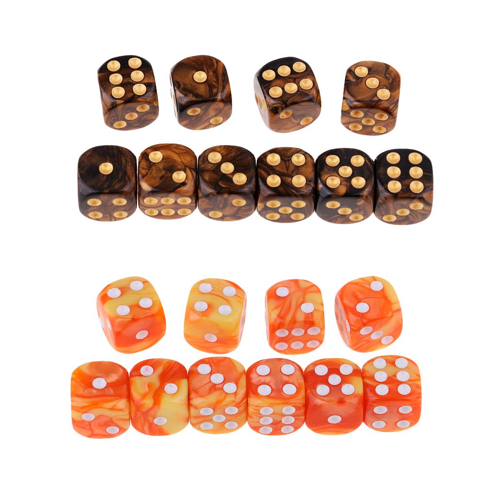 20pcs 6sided Game Dice 16mm for Board Games and Teaching Math