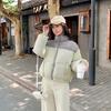 Contrast Down Cotton-padded Jacket Women's Autumn and Winter Short Color Matching Thick Cotton-padded Coat Loose Collar Cotton-padded Jacket