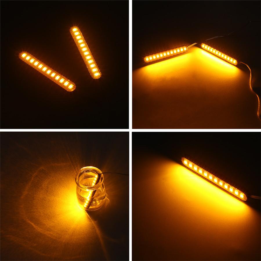 2*Motorcycle Sequential Flowing Led License Plate Lights Strip Turn Signal Lamps