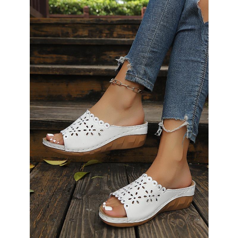 Summer New Wedge Slippers Women's 2025 Plus Size Muffin Thick Sole Open Toe Sandals