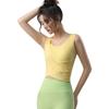 High-value yoga clothes, short-sleeved women's slimming irregular sports tops, chest pads, running fitness clothes, sports vests.