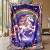 Magical Unicorn Rainbow Theme blanket Lightweight Warm Flannel Blanket Decorative Throw Blanket for Home Decoration