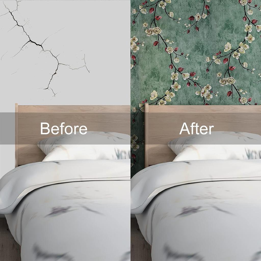 Floral Peel and Stick Wallpapers Green Self Adhesive Contact Paper Removable Waterproof Wallpaper For Bedroom Home Decoration