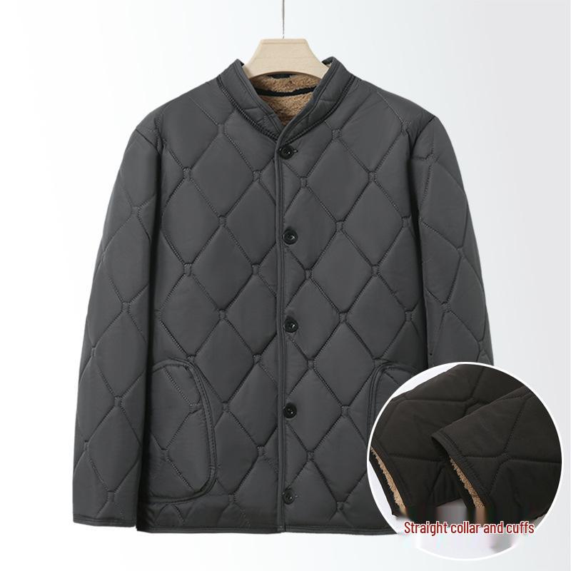 Men's Winter Cotton-Padded Jacket for Seniors - Fleece-Lined, Thickened, Warm, Ideal for Dad or Grandpa